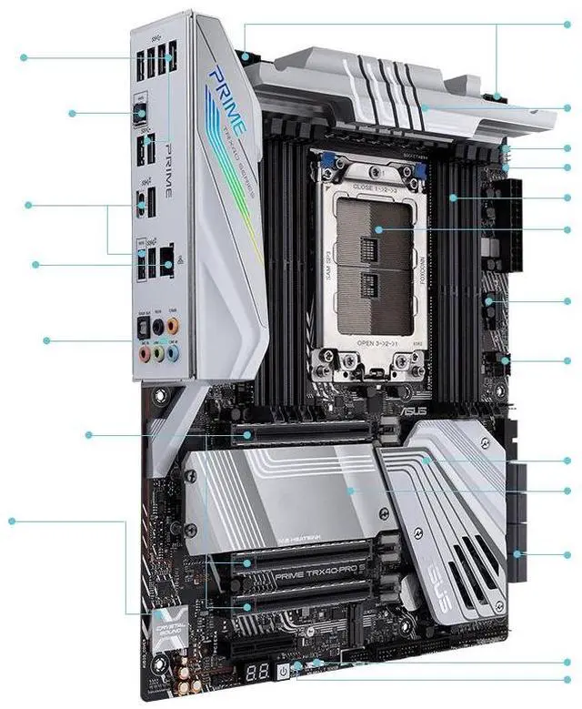 Alt view image 2 of 4 - ASUS PRIME TRX40-PRO S sTRX4 ATX AMD Motherboard - International Version - R.O.Korea - No Warranty