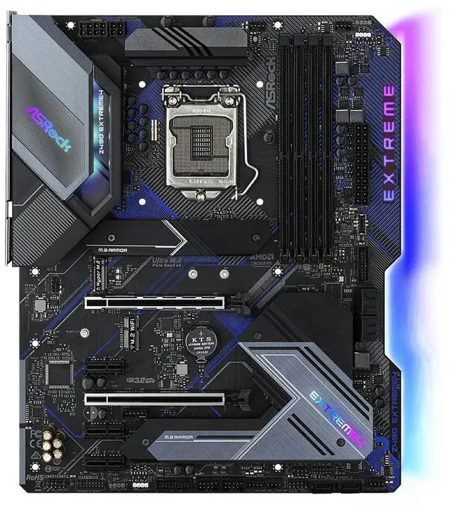 Main image of Asrock Motherboard z490 Extreme4 LGA1200 Z490 DDR4 ATX, International Version - R.O.Korea - No Mfgr. Warranty.