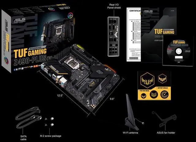 Alt view image 5 of 5 - ASUS TUF GAMING Z490-PLUS (WI-FI): LGA1200 Z490 DDR4 ATX
