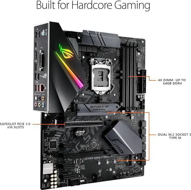 Alt view image 2 of 5 - ASUS ROG Strix H370-F Gaming: LGA1151 H370 DDR4 ATX Full Box