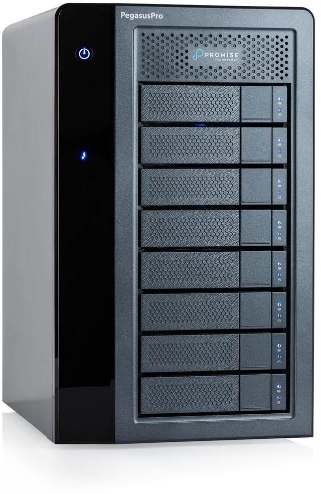 Alt view image 2 of 3 - Promise Technology PegasusPro R8 64TB Thunderbolt NAS Storage with 4 x 10GbE Base-T, 2 x Thunderbolt 3 ports, 8 x 8TB SATA HDDs