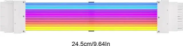 Alt view image 5 of 7 - RGB PSU Cables,ARGB Motherboard Power Supply Cable,24 Pin Sleeved Cable Extension Kit,Strimer Extension Cable Kit 5V 3Pin Synchronized,Customed White PC Chassis(White Connector A Style)