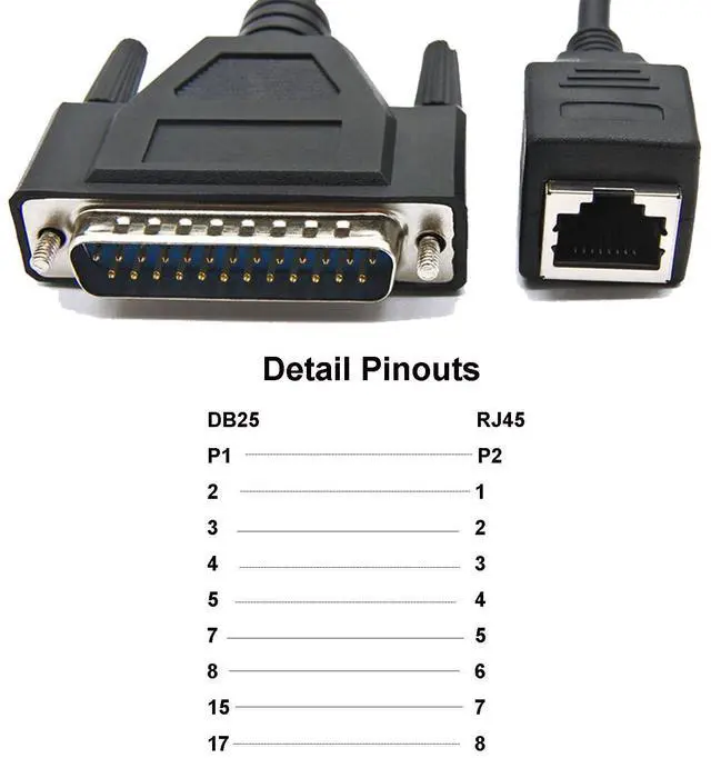 Alt view image 7 of 7 - Vszerda Ilda to Network Cable DB25 Male to RJ45 Female Cable for Laser Light 30CM