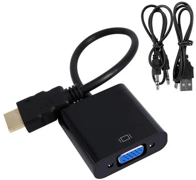 Alt view image 7 of 7 - Vszerda HDMI to VGA High-Definition Conversion Cable with Cell EP94Z1E for Laptop, Display,Projector,DVD, 20CM (Black, HDMI/VGA with Audio and Power Supply)