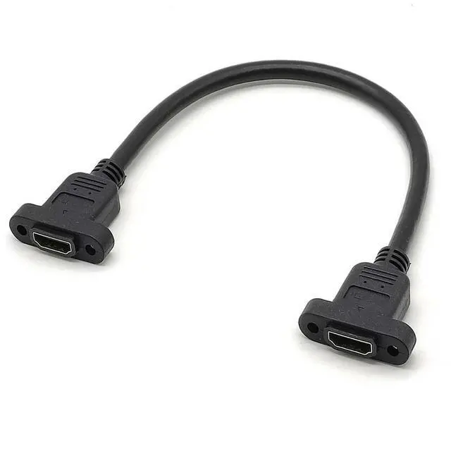Main image of Vszerda HDMI Female to HDMI Female Data Transfer Cable Adapter High Speed Extension Cable with Screws 30CM