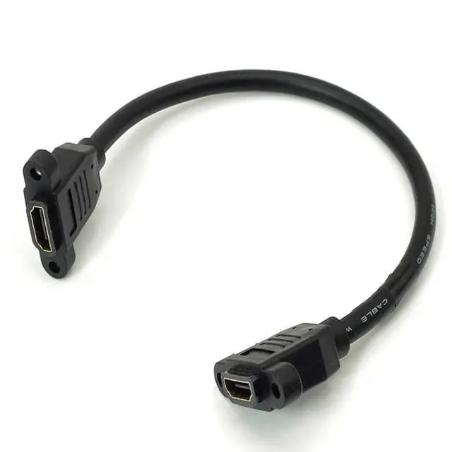 Alt view image 4 of 7 - Vszerda HDMI Female to HDMI Female Data Transfer Cable Adapter High Speed Extension Cable with Screws 30CM