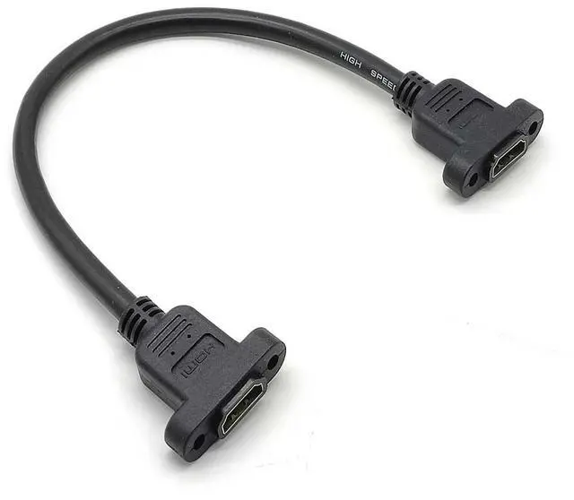 Alt view image 2 of 7 - Vszerda HDMI Female to HDMI Female Data Transfer Cable Adapter High Speed Extension Cable with Screws 30CM