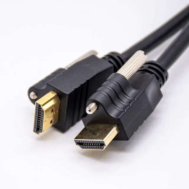 Alt view image 2 of 3 - Vszerda HDMI Male to Male Straight Conversion Cable with Screws Length 1Meter