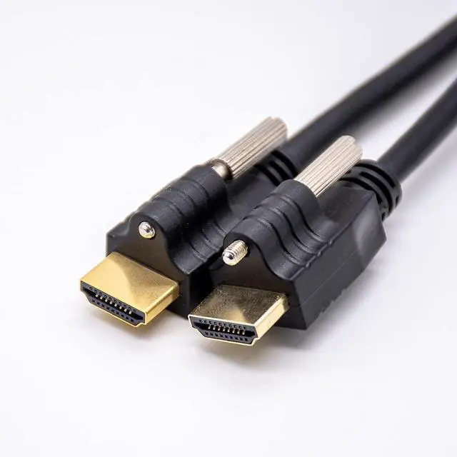 Alt view image 3 of 3 - Vszerda HDMI Male to Male Straight Conversion Cable with Screws Length 1Meter