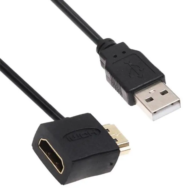 Alt view image 2 of 6 - Vszerda Car USB to HDMI Fast Charging Cable, USB Male to HDMI Male and Female Conversion Power Cable, Only for Car Charging Use Length 50CM