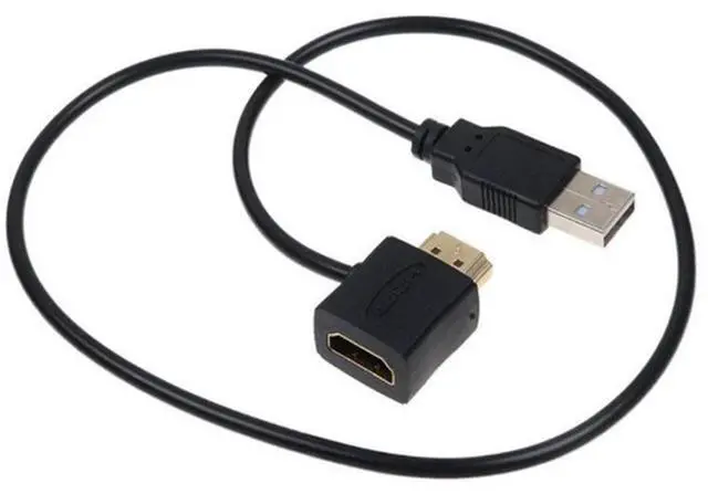 Alt view image 6 of 6 - Vszerda Car USB to HDMI Fast Charging Cable, USB Male to HDMI Male and Female Conversion Power Cable, Only for Car Charging Use Length 50CM