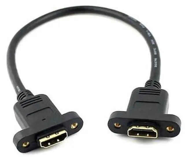 Alt view image 2 of 3 - Vszerda 4k Hdmi Cable Dual End Female to Female with Screw 1m