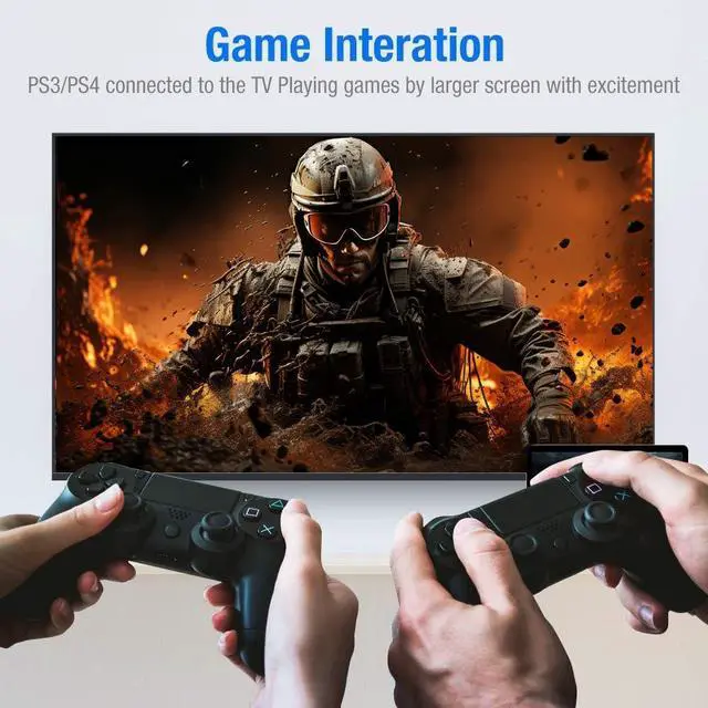 Alt view image 6 of 7 - Vszerda Long HDMI Cable 30FT, High Speed 18Gbps 2.0 Braided Cord-Supports (4K 60Hz HDR,Video Ultra HD 4K 3D HDCP 2.2 ARC-Compatible with PS4/3 Roku TV/HDTV/PS5/Blu-ray