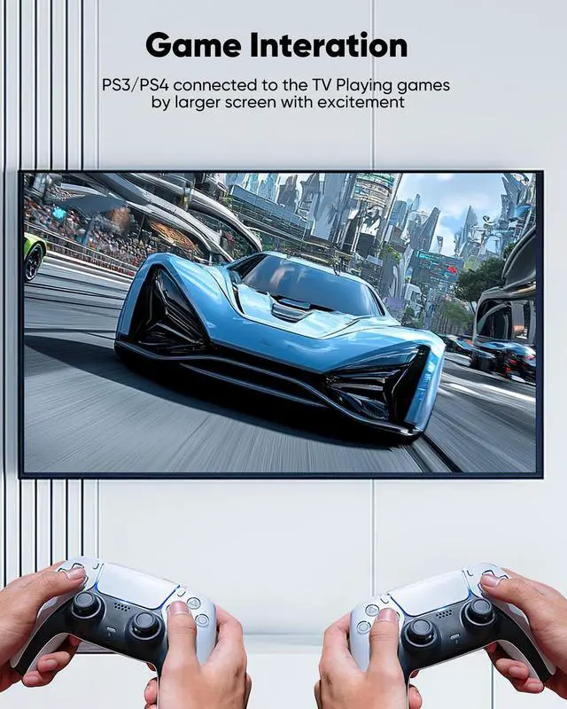 Alt view image 5 of 6 - Vszerda 4K Long HDMI Cable 50FT/15M, High Speed 18Gbps 2.0 Braided Cord-Supports (1080P 30Hz) HDR,Video Ultra HD 1080p 3D HDCP 2.2 ARC-Compatible with PS4/3 Roku TV/HDTV/PS5/Blu-ray