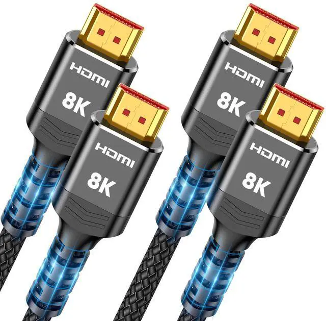 Main image of Vszerda 8K HDMI Cable 2.1 2-Pack 6.6FT, Slim 48Gbps High Speed HDMI Braided Cord-4K@120Hz 144Hz 8K@60Hz, HDCP 2.2&2.3, Dynamic HDR,eARC,DTS:X,RTX 3090,Compatible with Roku TV/HDTV/PS5/Blu-ray