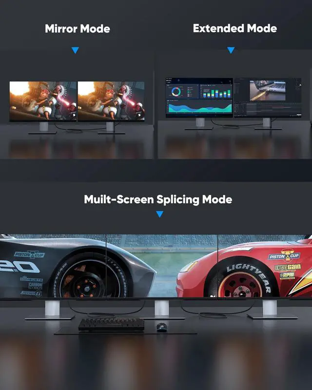 Alt view image 5 of 7 - Vszerda Displayport Cable 2.1, 16K DP 2.0 Cable 10FT [16K@60Hz, 8K@120Hz, 4K@240Hz 165Hz 144Hz] Support 54Gbps, HDCP DSC 1.2a, HDR10 FreeSync G-Sync for 3090 Graphics PC