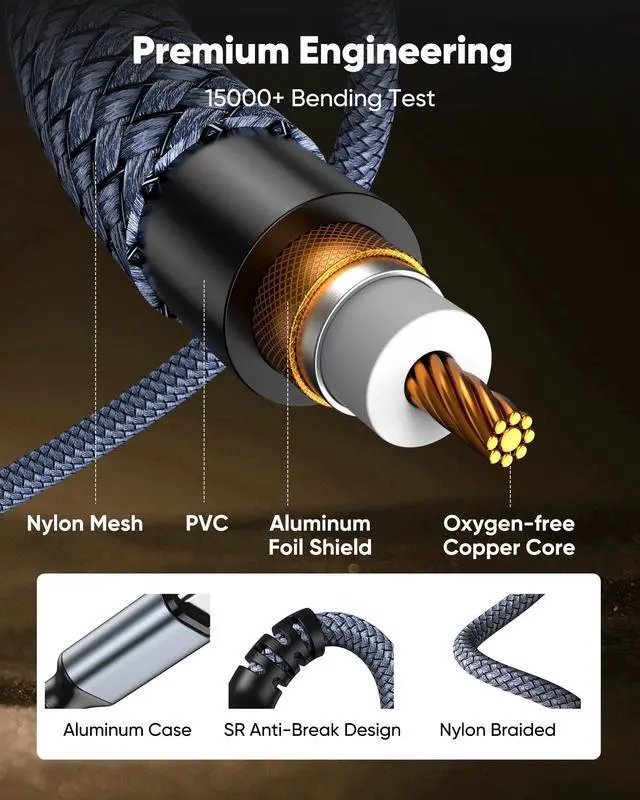 Alt view image 6 of 7 - Vszerda USB C to 3.5mm Aux Audio Cable (2-Pack, 3.3FT) for iPhone 16/15, iPad Pro, Galaxy S23 S22 S21, Android, Pixel, Headphone, Type C to 3.5mm Headphone Car Stereo Cord