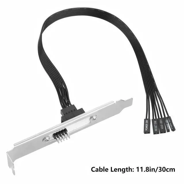 Alt view image 4 of 7 - Vszerda PC Power Button Extension Cable with Full Height PCIe Bracket (30cm), 9 Pin Front Panel Header Adapter for PC Power Switch - for Standard-Sized Medium/Full Tower Case