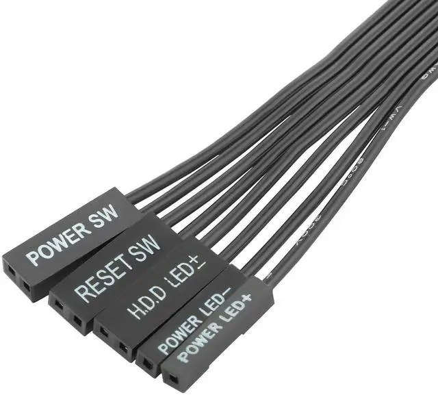 Alt view image 6 of 7 - Vszerda PC Power Button Extension Cable with Full Height PCIe Bracket (30cm), 9 Pin Front Panel Header Adapter for PC Power Switch - for Standard-Sized Medium/Full Tower Case