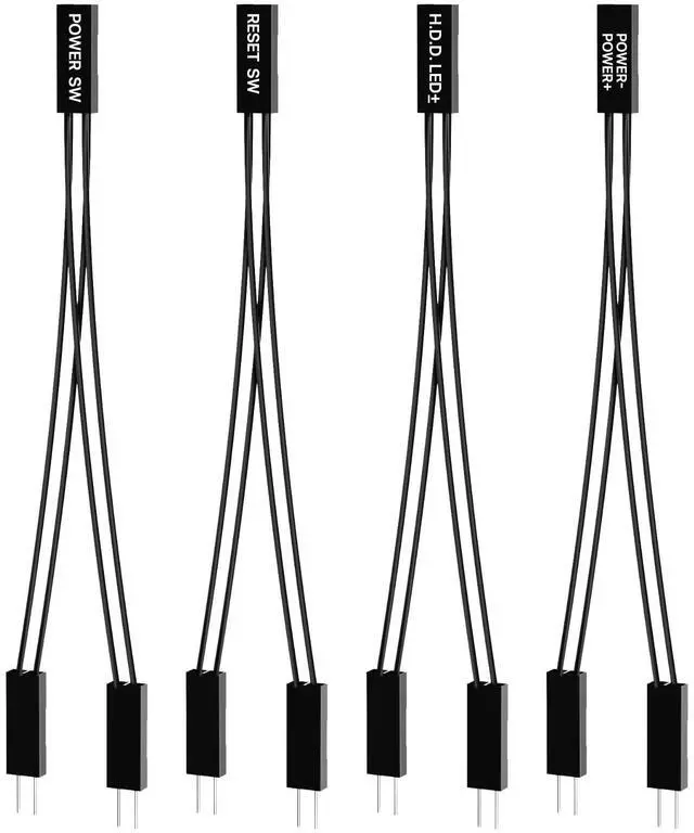 Main image of Vszerda PC Power Switch/Reset/HDD LED Divider Adapter (2-pin 2.54mm, 1 Female, 2 Male)