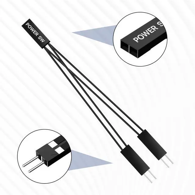 Alt view image 4 of 7 - Vszerda PC Power Switch/Reset/HDD LED Divider Adapter (2-pin 2.54mm, 1 Female, 2 Male)