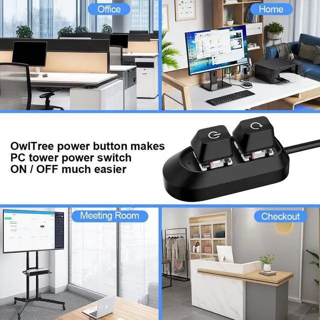 Alt view image 5 of 6 - Vszerda PC Power Button, Desktop Switch Splitter ON Off Reset SW HDD LED PC External Power Supply Button for Computer Motherboard