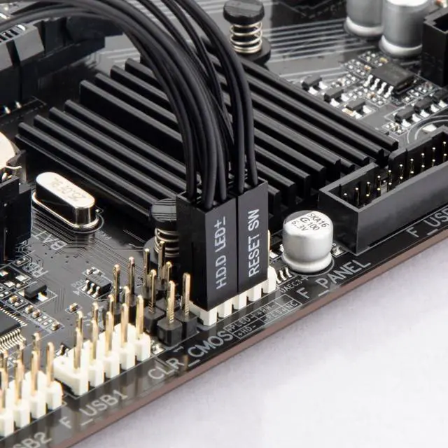 Alt view image 3 of 6 - Vszerda PC Power Switch Splitter, 2 Pin 2.54mm 1 Female to 2 Male Power SW Reset SW HDD LED Jumper Splitter Adapter for PC Motherboard Power ON Off Reset Hard Drive LED