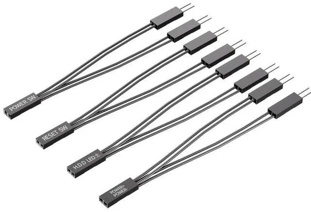 Alt view image 6 of 6 - Vszerda PC Power Switch Splitter, 2 Pin 2.54mm 1 Female to 2 Male Power SW Reset SW HDD LED Jumper Splitter Adapter for PC Motherboard Power ON Off Reset Hard Drive LED