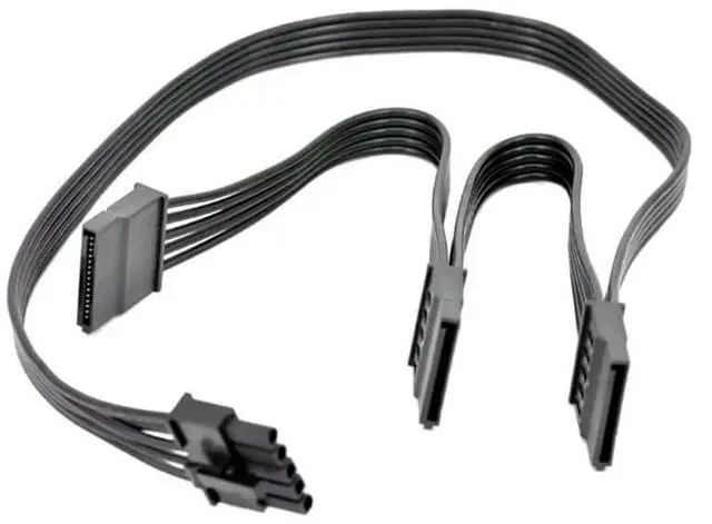 Main image of 5 Pin to 3X 15 Pin SATA Hard Drive HDD Power Adapter Cable Only for Cooler Master Modular Power Supply 20-in(50cm)