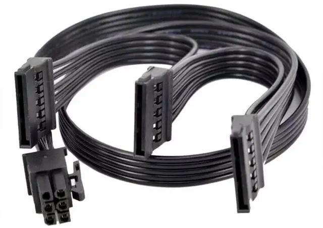 Main image of Vszerda 6 Pin to 3X 15 Pin SATA Hard Drive HDD Power Adapter Cable Only for E VGA GQ Series Semi Modular PSUs 20-in(50cm)