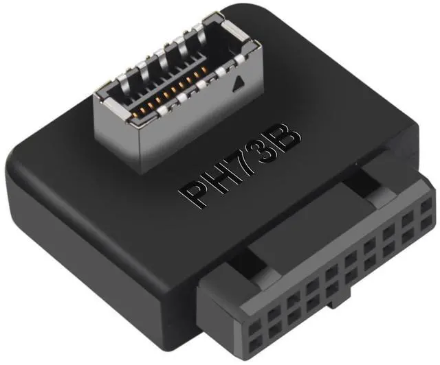 Main image of Vszerda USB 3.2 Gen 1 to USB 3.2 Gen 2 Header Adapter, USB 3.1 Type-E Key-A to USB 3.0 20 Pin Header Converter for Type C Motherboard (Reverse Type), Black