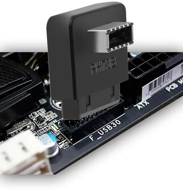 Alt view image 3 of 4 - Vszerda USB 3.2 Gen 1 to USB 3.2 Gen 2 Header Adapter, USB 3.1 Type-E Key-A to USB 3.0 20 Pin Header Converter for Type C Motherboard (Reverse Type), Black