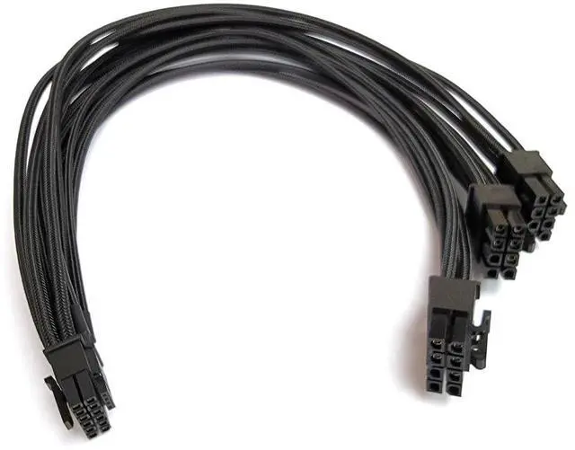 Main image of Vszerda PCIE 5.0 Power Supply 3x8 Pin to 16Pin Mini 12+4Pin 12VHPWR 600W PSU Extension Cable for RTX 3090Ti,4070Ti 4080,4090 Graphics Card A SUS, E VGA, Seasonic Modular Power Supply 16AWG27.5Inch