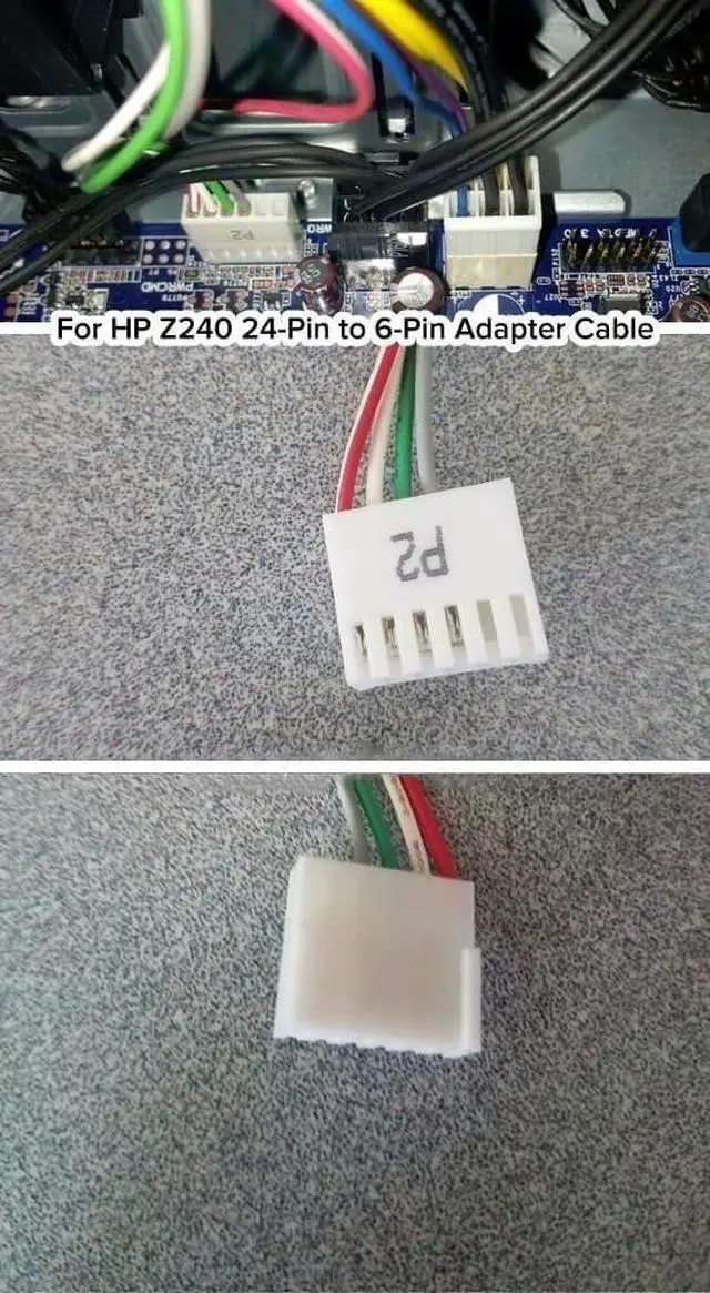 Alt view image 4 of 5 - Vszerda 24 Pin to 6 Pin ATX Power Adapter Cable for HP Z220 Z230 SFF MT TWR Series 4000 6005 8300 ProDesk 600 G1 EliteDesk 800 G1 13-inch(33cm)
