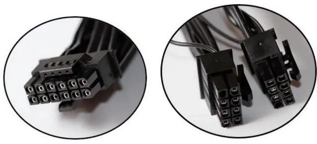 Alt view image 2 of 3 - Vszerda 2X CPU 8 Pin to 16 Pin(12+4) 12VHPWR PCI-e 5.0 Cable Compatible with GPU 3090Ti RTX 4080 4090 for 12VHPWR PCI-e Cable for A SUS/Seasonic/Phanteks Revolt (24 Inches)