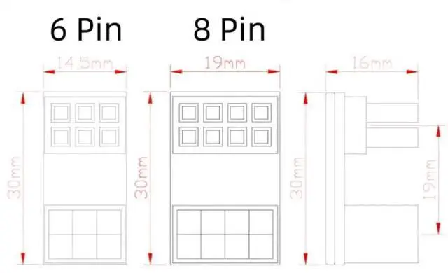 Alt view image 7 of 7 - Vszerda GPU VGA 8Pin 6Pin PCIE U Turn 180 Degree Angle Connector Adapter Board