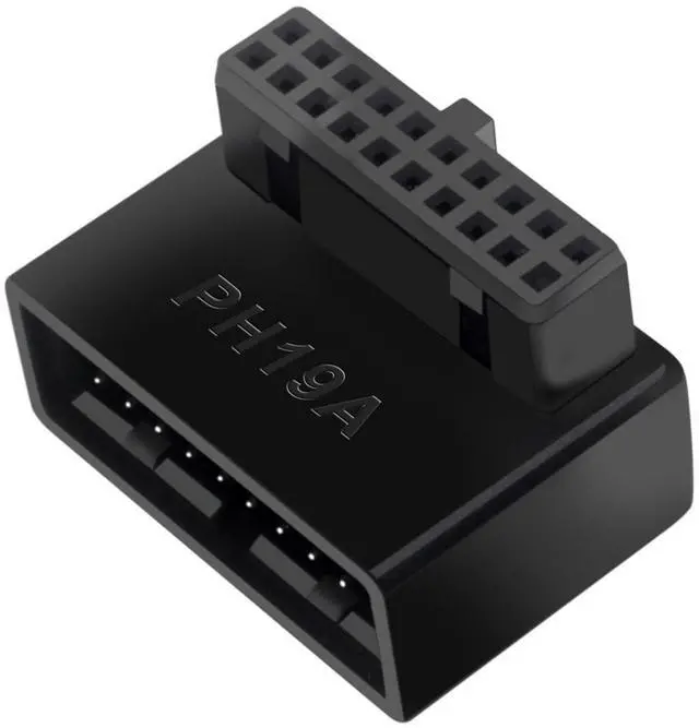 Main image of Vszerda (2-Pack) USB 3.0 90 Degree Motherboard Adapter, USB 3.0 20 Pin Male to Female L Turn Right Angle Power Board for Desktop Motherboard Internal Header (Up Angled)