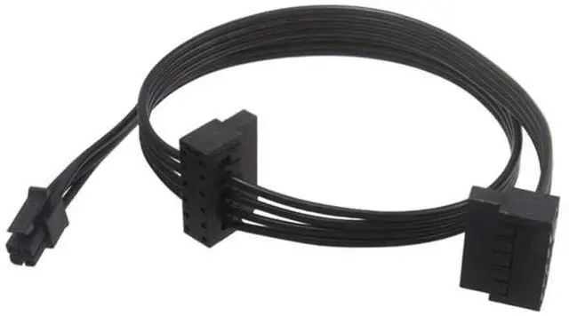 Main image of Vszerda SATA Power Cable for L.enovo Motherboard, ATX Mini 4 Pin to 2X Right-Angle SATA Hard Drive HDD Adapter 18-inch(46cm), Black