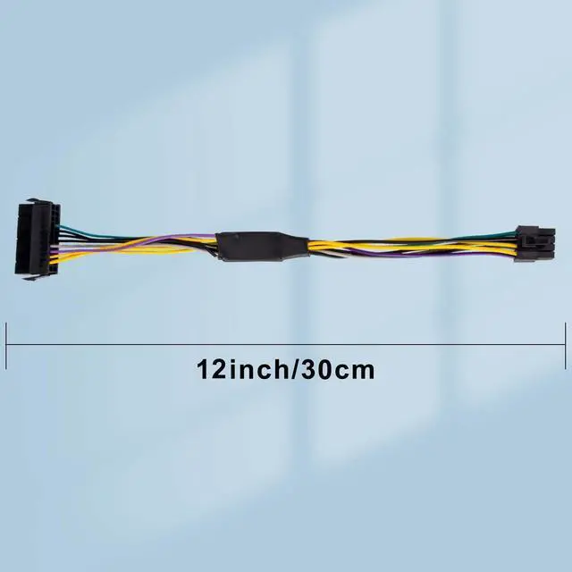 Alt view image 6 of 7 - Vszerda 24 Pin to 8 Pin ATX PSU Power Adapter Cable Compatible with D.ell Optiplex 3020 7020 9020 Precision T1700 12 Inch (30 cm)