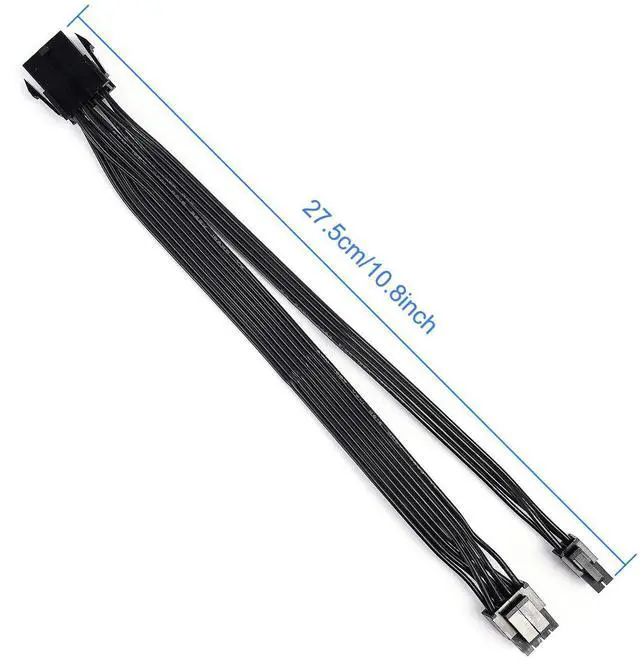 Alt view image 7 of 7 - Vszerda EPS12V CPU 8 Pin Female to CPU ATX 8Pin(4+4) and ATX 4 Pin Male Power Supply Cable EPS 12V for Motherboard 10.8 inch