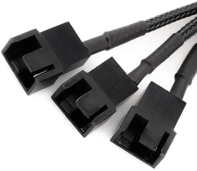 Alt view image 4 of 7 - Vszerda 2 Pack of 15-Pin SATA to 3 PC Fan Power Adapter Cable, 12V PC Case Fan Power Adapter Cable, 3-Pin or 4-Pin (PWM Connector) to 15 Pin SATA Computer Cooler Cooling Fan Splitter Y Power Cable