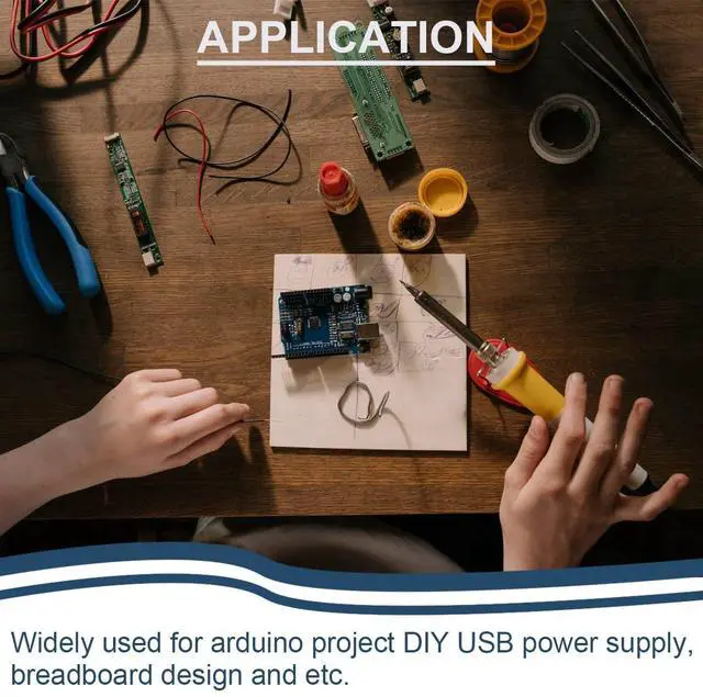 Alt view image 7 of 7 - Vszerda 10 Pcs USB Type A Female to DIP Adapter 2.54mm 4 Pin USB 2.0 Type A Socket to DIP Converter Breakout Board for DIY Power Supply with 40 Pin Header