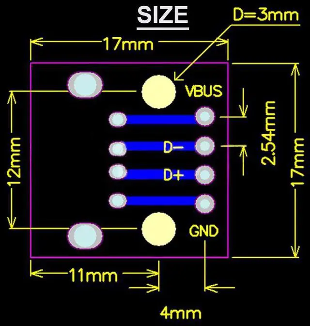 Alt view image 4 of 7 - Vszerda 10 Pcs USB Type A Female to DIP Adapter 2.54mm 4 Pin USB 2.0 Type A Socket to DIP Converter Breakout Board for DIY Power Supply with 40 Pin Header