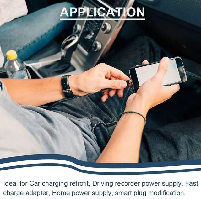 Alt view image 7 of 7 - Vszerda 6-32V 9V 12V 24V to 5V Fast Charging Module 4 Port USB QC3.0 QC2.0 DC-DC Buck Converter Step-Down Quick Charger Circuit Board with USB Cable, 24AWG Wire