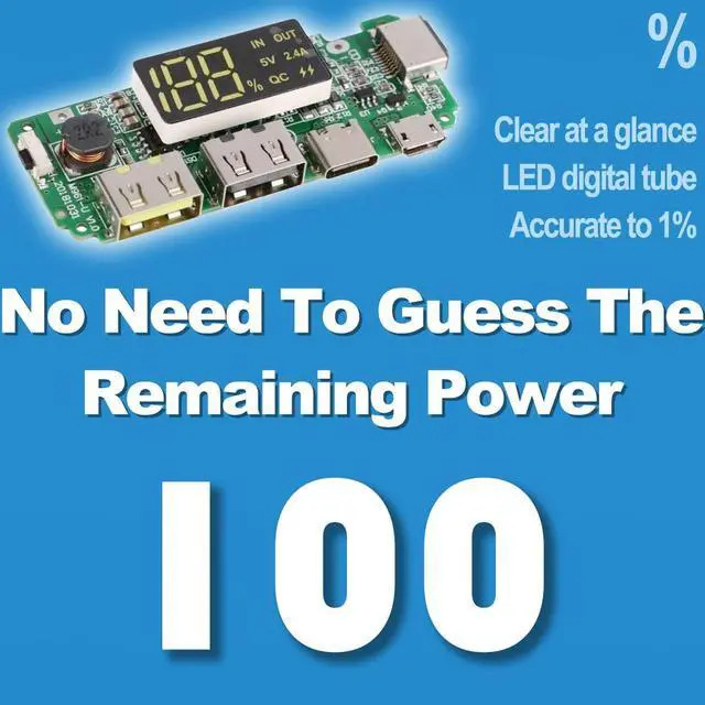 Alt view image 4 of 7 - Vszerda 18650 Charging Board Dual USB 5V 2.4A Powerbank Board Lithium Battery Charger Mobile Module with Overcharge Overdischarge Short Circuit Protection DIY(2pcs)