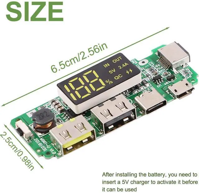 Alt view image 6 of 7 - Vszerda 18650 Charging Board Dual USB 5V 2.4A Powerbank Board Lithium Battery Charger Mobile Module with Overcharge Overdischarge Short Circuit Protection DIY(2pcs)