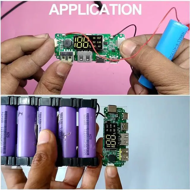 Alt view image 7 of 7 - Vszerda 18650 Charging Board Dual USB 5V 2.4A Powerbank Board Lithium Battery Charger Mobile Module with Overcharge Overdischarge Short Circuit Protection DIY(2pcs)