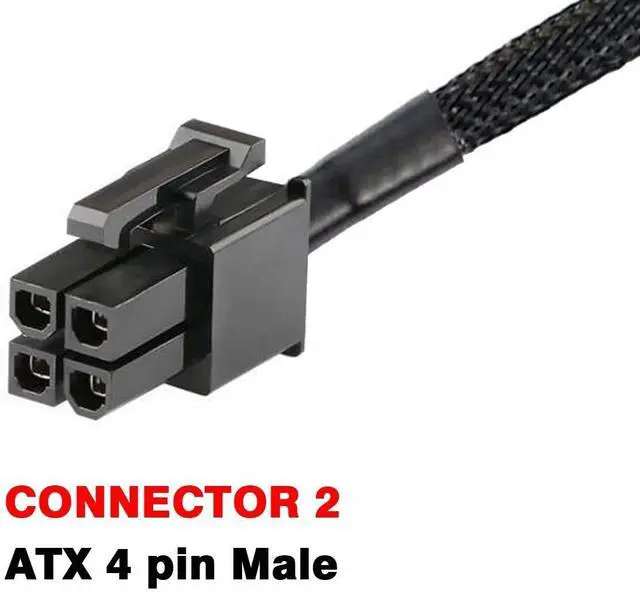Alt view image 4 of 5 - Vszerda ATX CPU 4 Pin Female to Male Motherboard Extension Cable 12V for Power Supply 24 Inches (2 Pack)