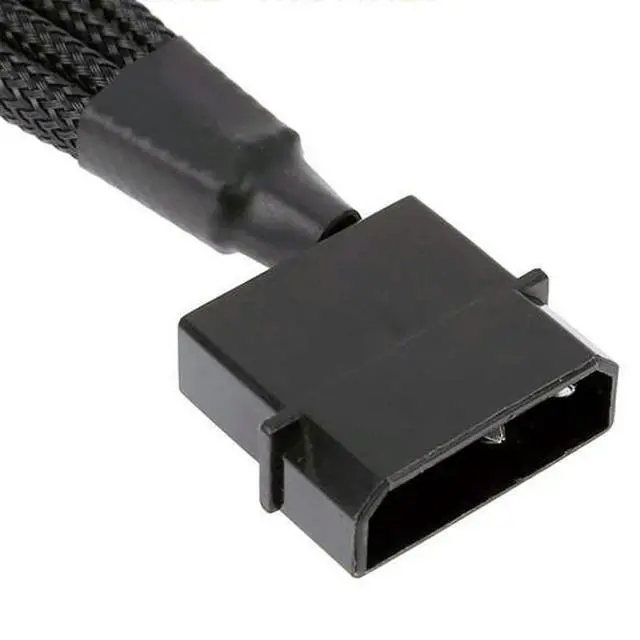 Alt view image 3 of 4 - Vszerda 4 Pin Molex to 4 x 3/4-Pin 12V PC Case Fan Adapter Cable Splitter Braided Sleeved (2 Pack)