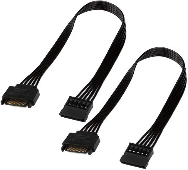 Alt view image 2 of 5 - Vszerda SATA Power Extension Cable, 15 Pin SATA Male to Female Extender Power Cable Adapter for Hard Drive Disk HDD, SSD (2 Pack) 24 Inches